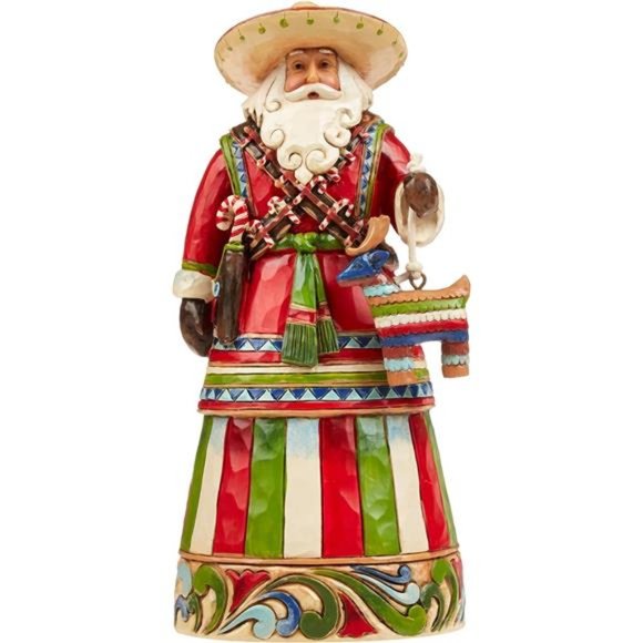 Mexican Santa Stone Resin Figurine, 7.25”, 7 1/4 ", Multicolor